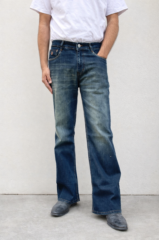 Bootcut Jeans for Men | Vintage Indigo Distressed Flare Denim