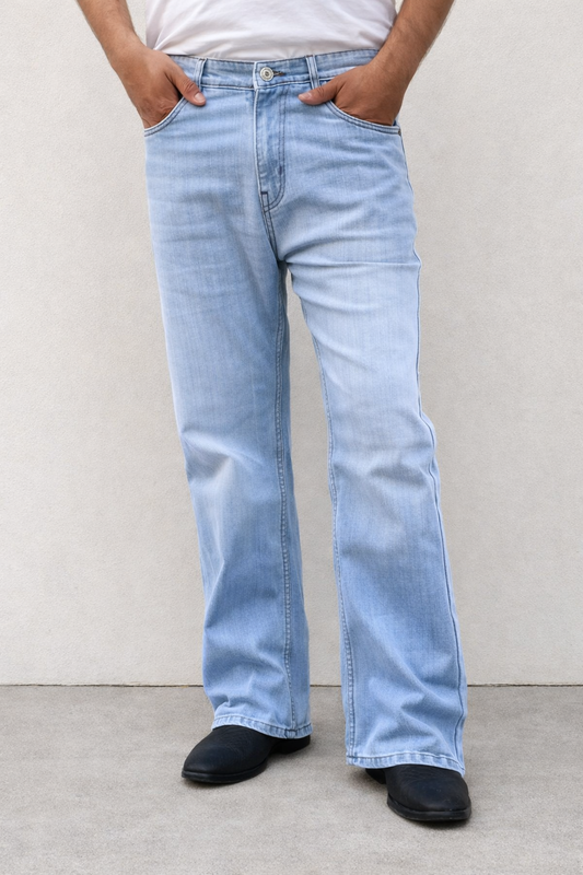 Bootcut Jeans for Men | Acid Blue Premium Flare Fit Denim