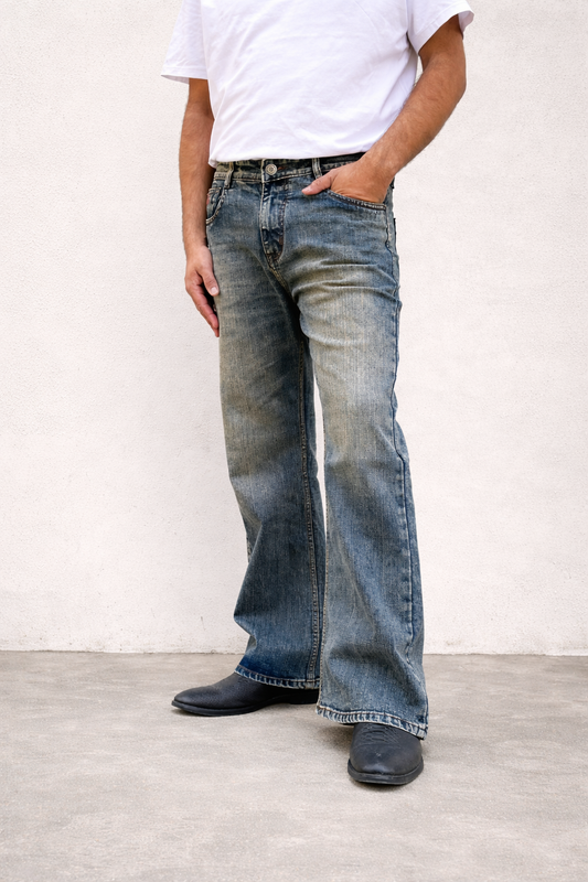 Bootcut Jeans for Men | Stone Wash Premium Flare Denim