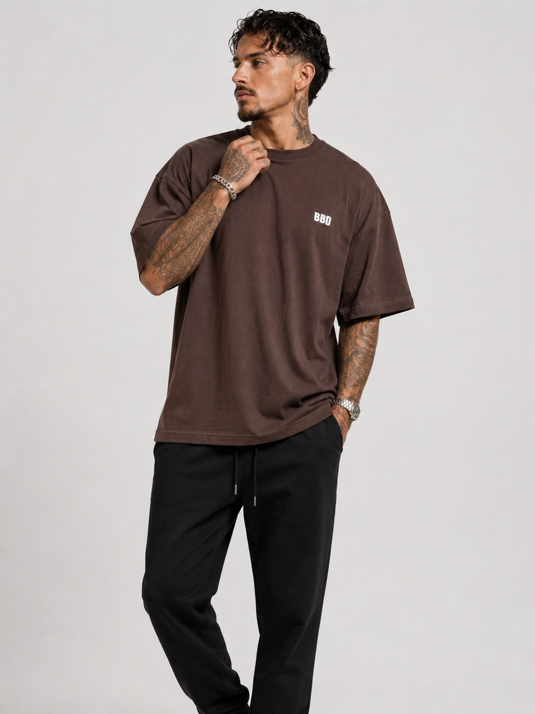 Cacao Brown Heavyweight Drop Shoulder Tee