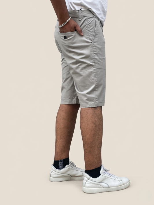 Premium Beige Chino Shorts - Slim Fit Casual Cotton Shorts