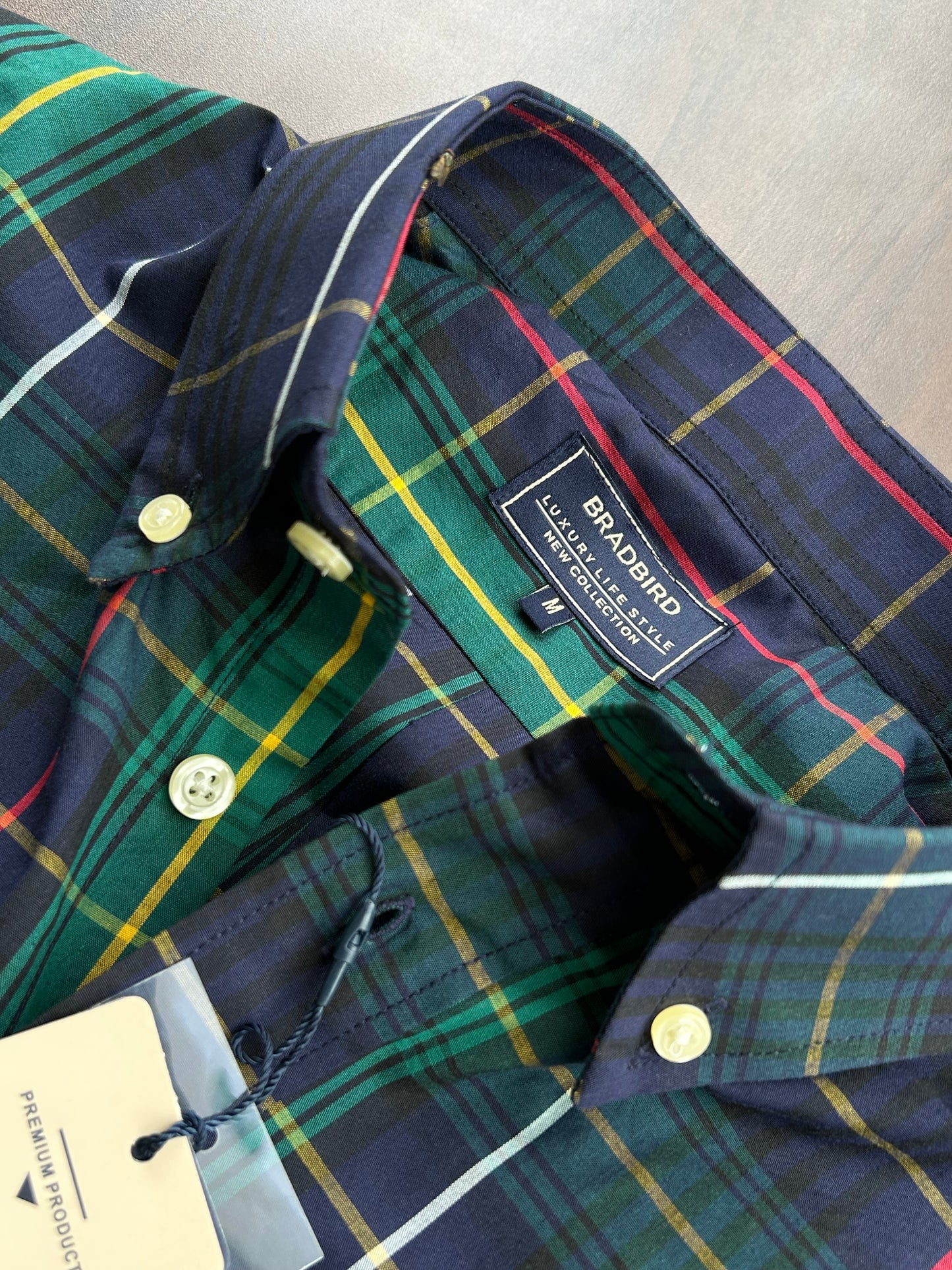 Bradbird Navy Green Checks Shirt