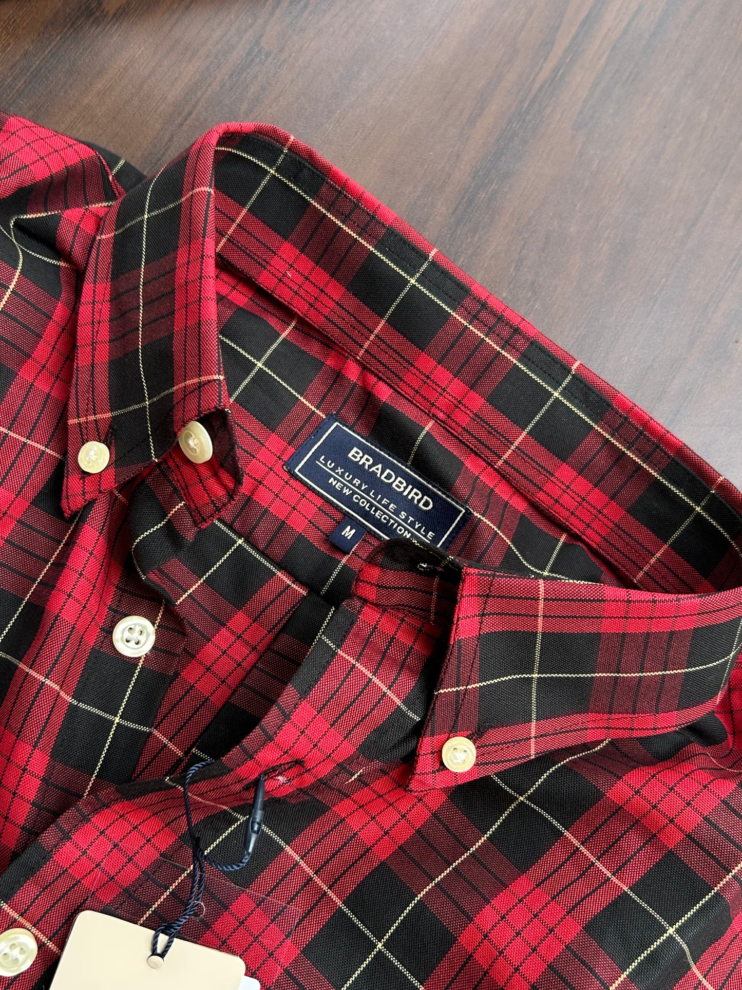 Bradbird Men’s Red & Black Checkered Button-Down Shirt