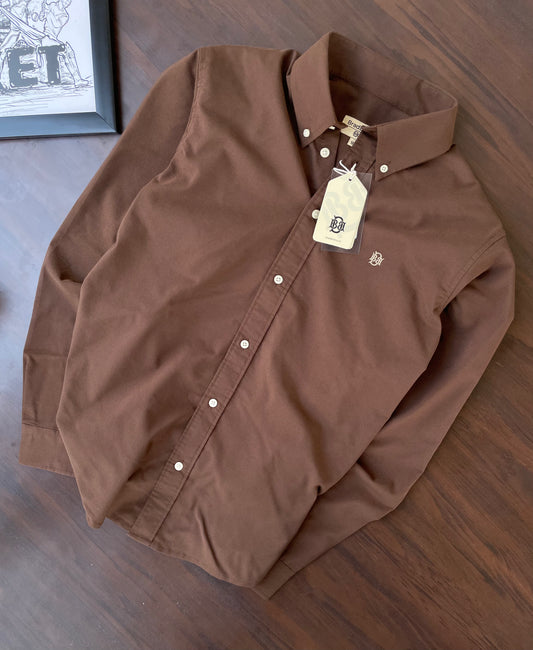 Premium Chocolate Brown Oxford Shirt – Urban Men's Style | BRADBIRD