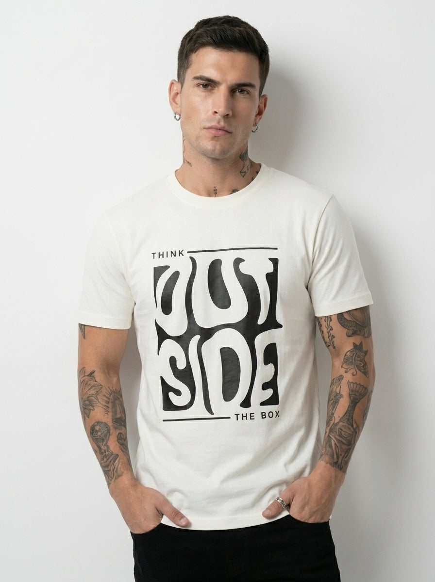 Off-White Melted Box Graphic Round Neck Shirt