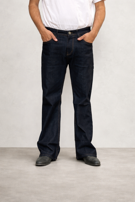 Bootcut Jeans for Men | Relaxed Fit Dark Indigo Denim by Bradbird
