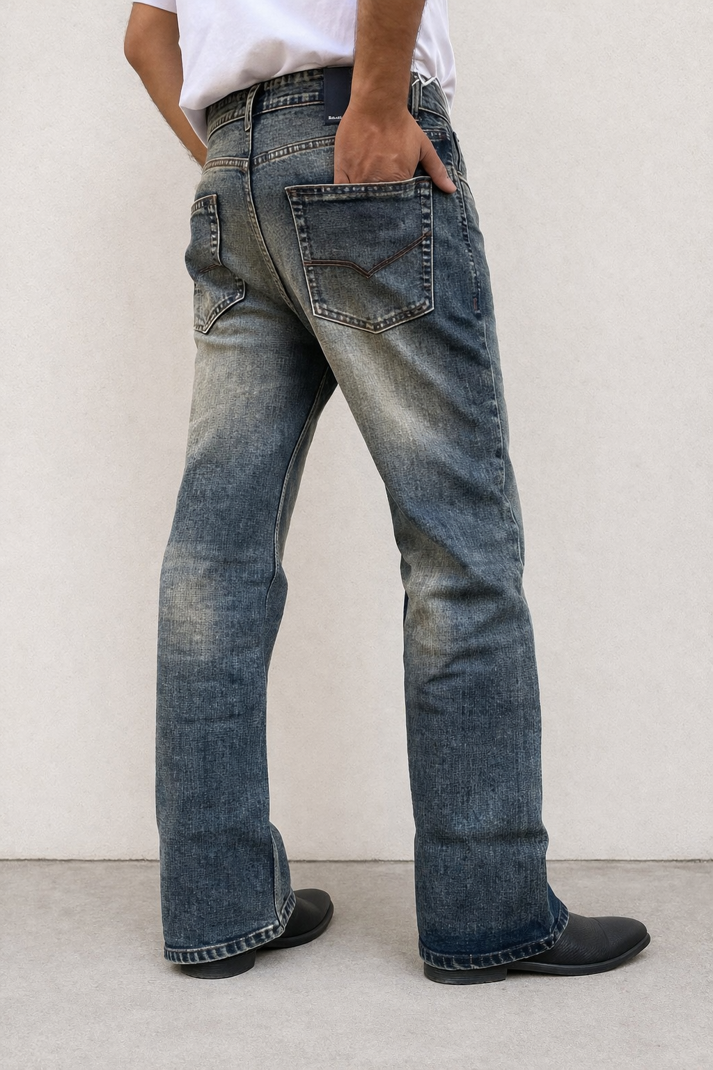 Bootcut Jeans for Men | Stone Wash Premium Flare Denim