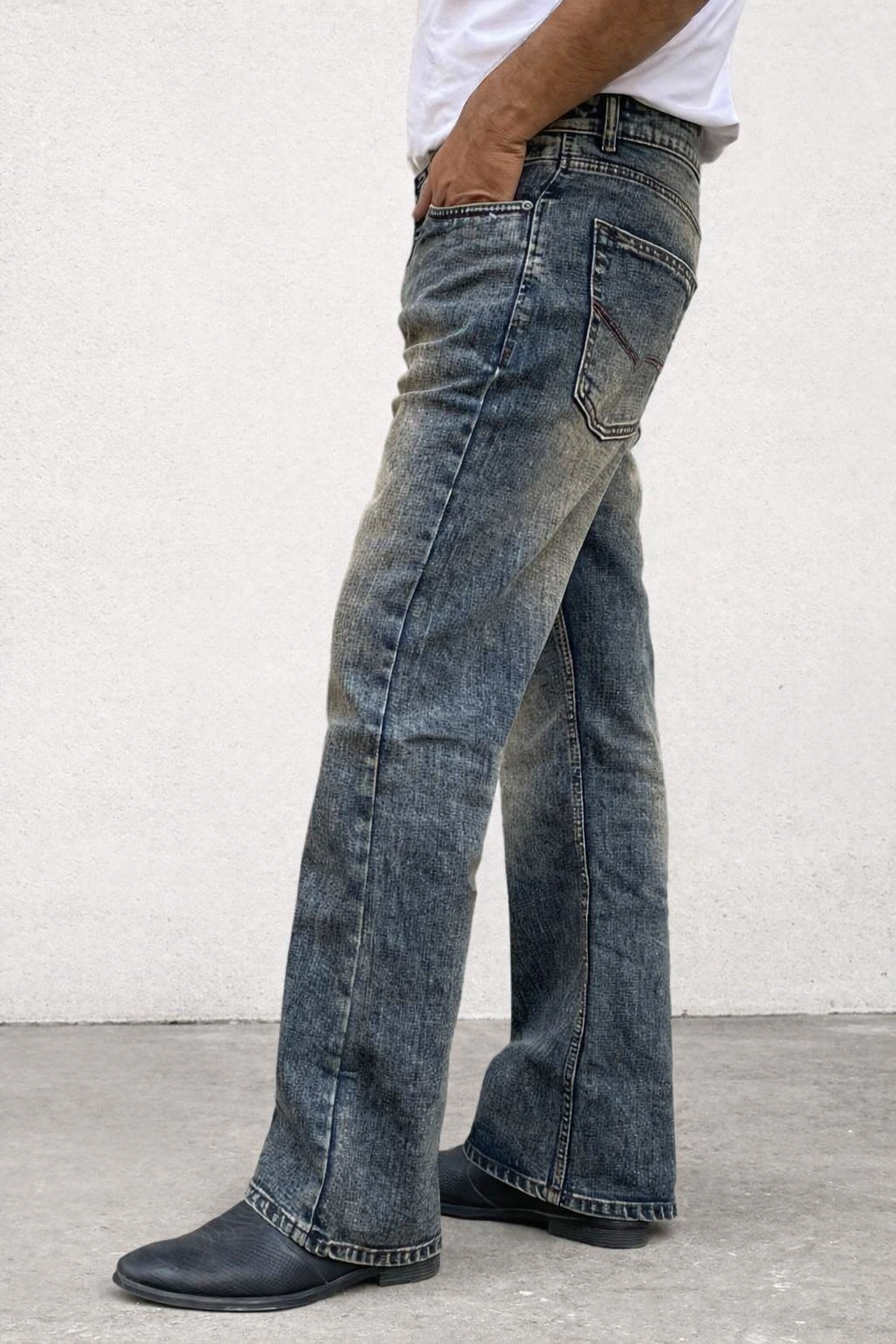 Bootcut Jeans for Men | Stone Wash Premium Flare Denim