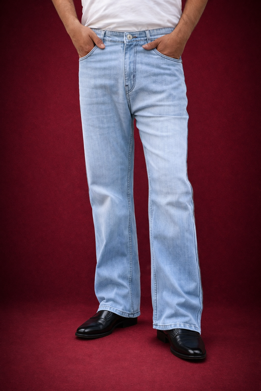 Bootcut Jeans for Men | Acid Blue Premium Flare Fit Denim