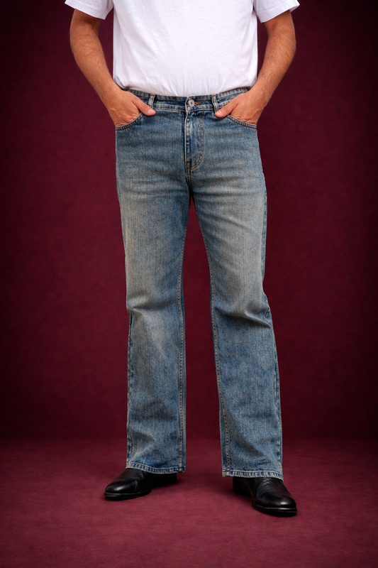 Bootcut Jeans for Men | Light Wash Vintage Flare Denim