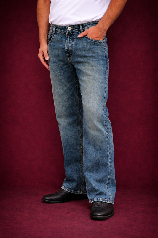 Bootcut Jeans for Men | Medium Indigo Tinted Flare Denim