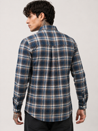 Charcoal & Warm Tan Checked Shirt | Premium Cotton Shirt | Bradbird