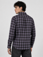 Slate Blue & Charcoal Checked Shirt | Premium Cotton Shirt | Bradbird
