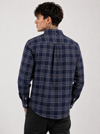 Midnight Navy & Ice Blue Checked Shirt | Premium Cotton Shirt | Bradbird