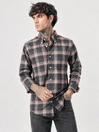 Forest Green & Dusty Pink Checked Shirt | Premium Cotton Shirt | Bradbird