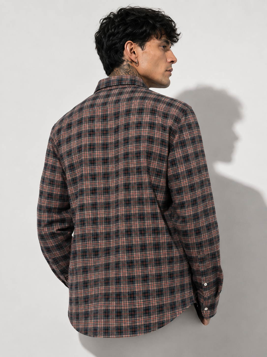 Dark Plaid Checked Shirt | Premium Casual Cotton Shirt | Bradbird
