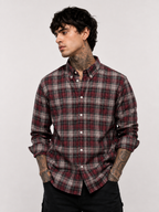 Maroon & Grey Checked Shirt | Premium Casual Cotton Shirt | Bradbird