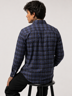 Royal Blue & Navy Checked Shirt | Premium Cotton Shirt | Bradbird