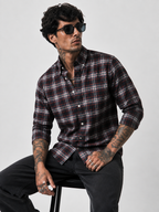Premium Charcoal Plaid Long Sleeve Shirt | Bradbird