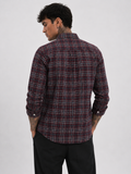 Maroon & Charcoal Checked Shirt | Premium Cotton Shirt | Bradbird