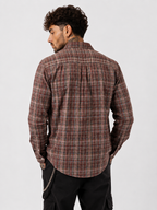 Earthy Brown & Rust Checked Shirt | Premium Cotton Shirt | Bradbird