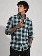 Emerald Green & Navy Checked Shirt | Premium Cotton Shirt | Bradbird