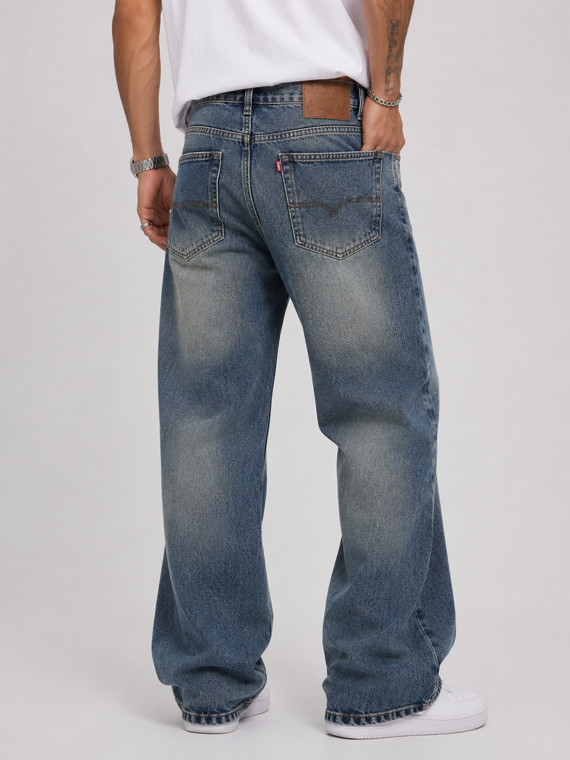 Distressed Goofy Fit Jeans | Men's Luxury Baggy Ripped Denim
