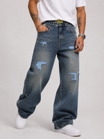 Distressed Goofy Fit Jeans | Men's Luxury Baggy Ripped Denim