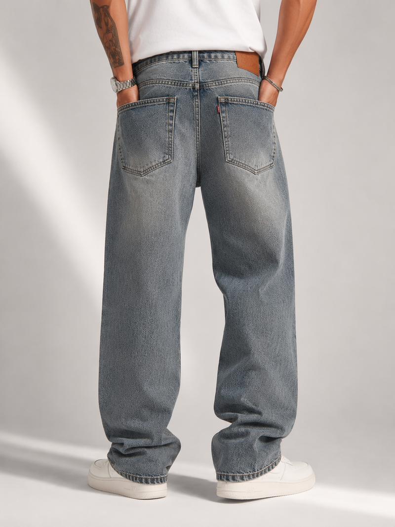 Distressed Goofy Fit Jeans | Men's Luxury Baggy Ripped Denim
