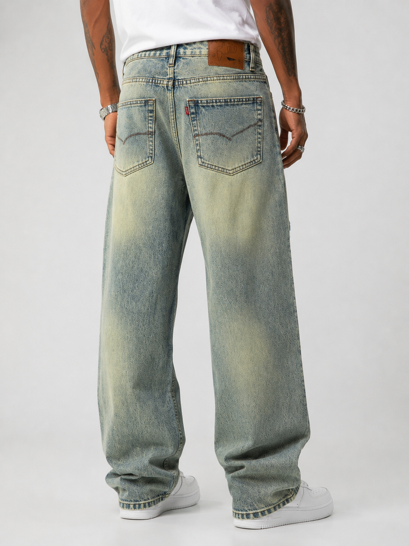 Distressed Goofy Fit Jeans | Men's Luxury Baggy Ripped Denim
