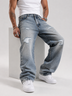Distressed Goofy Fit Jeans | Men's Luxury Baggy Ripped Denim