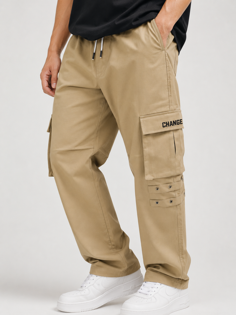 Straight Fit Cargo Pants - Urban Streetwear Lowers