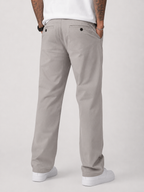 Straight Fit Drawstring Cotton Trousers