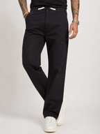Straight Fit Drawstring Cotton Trousers