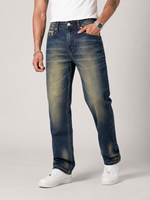 Deep Indigo Tinted Straight Fit Jeans for Men | Premium Streetwear