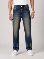 Deep Indigo Tinted Straight Fit Jeans for Men | Premium Streetwear