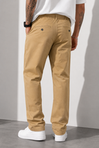 Straight Fit Drawstring Cotton Trousers