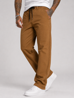 Straight Fit Drawstring Cotton Trousers