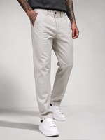 Straight Fit Drawstring Cotton Trousers