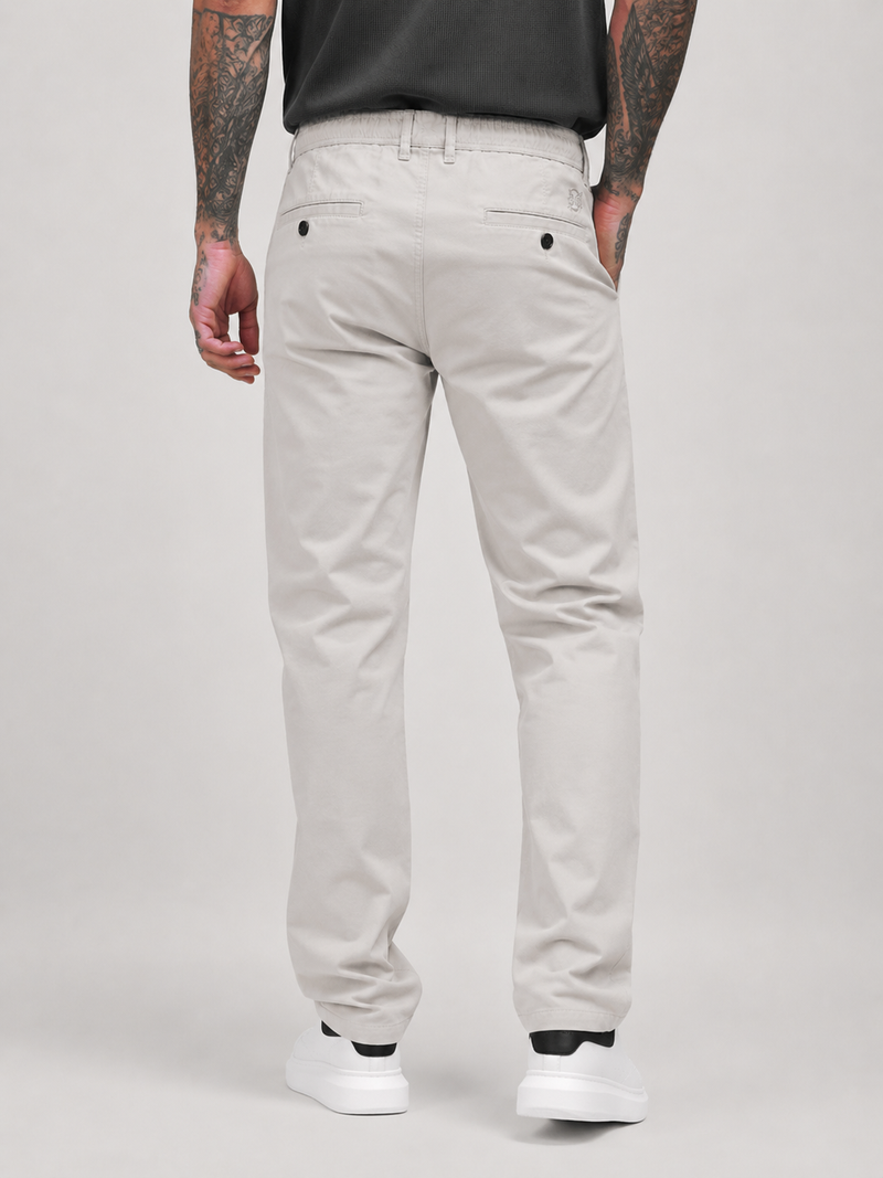Straight Fit Drawstring Cotton Trousers