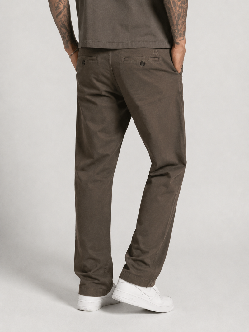 Straight Fit Drawstring Cotton Trousers