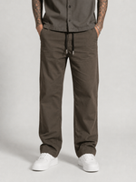 Straight Fit Drawstring Cotton Trousers
