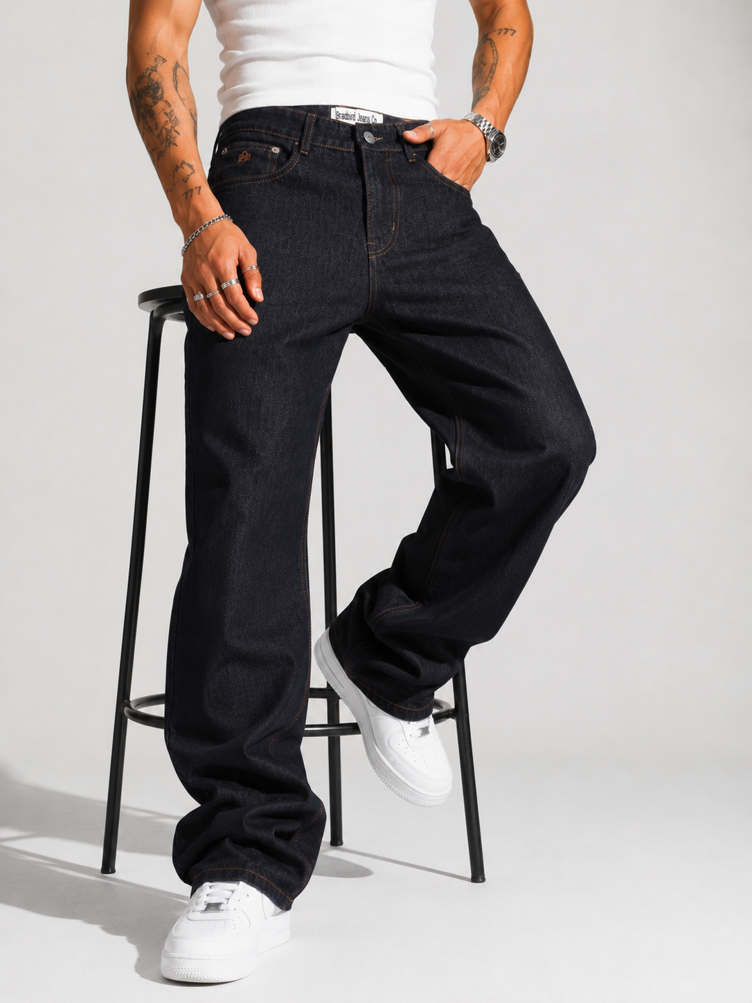 Goofy Fit Raw Dark Indigo Jeans | Premium Mens Streetwear