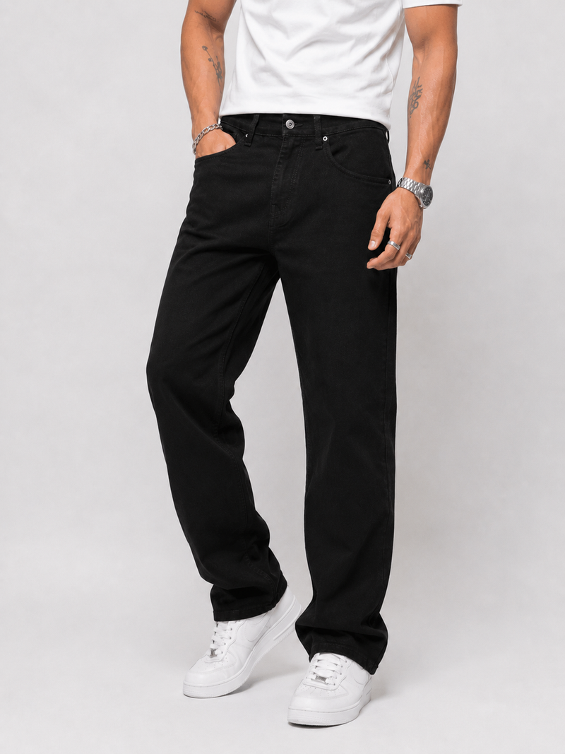 Black Straight Fit Jeans for Men | Luxury Streetwear Denim