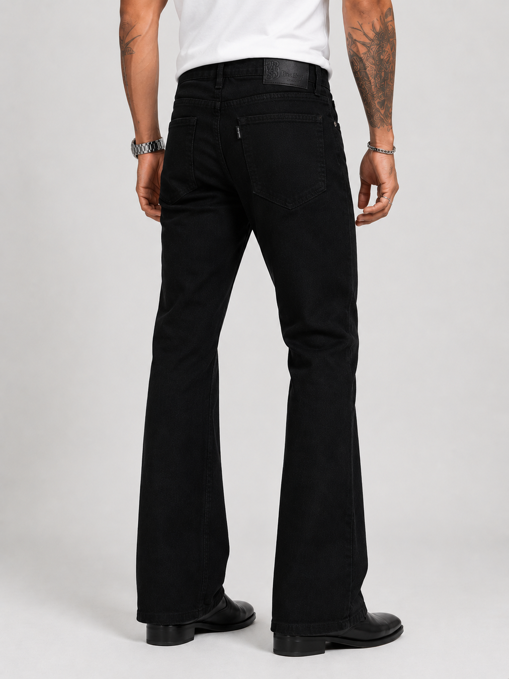 Midnight Black Bootcut Jeans for Men | Luxury Flared Denim