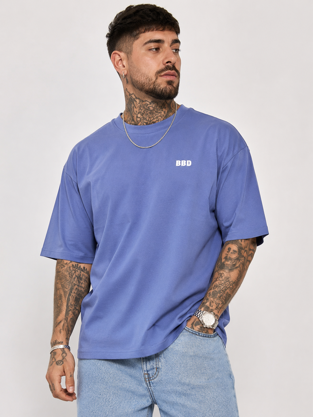 Lavender Blue Drop Shoulder Tee