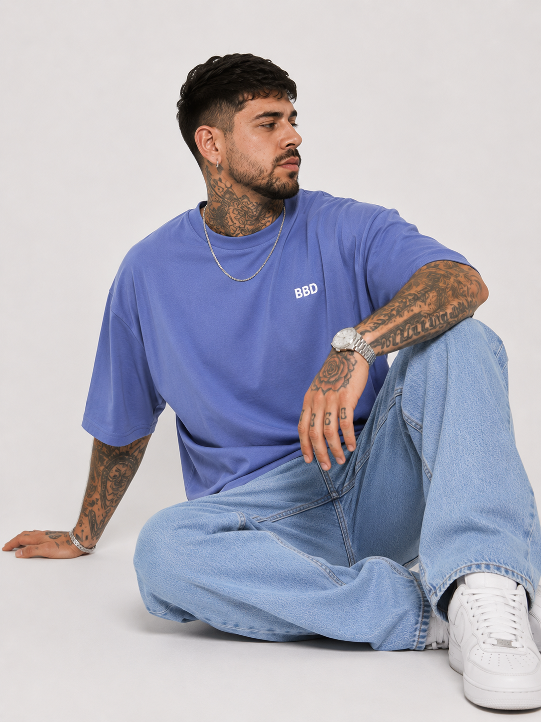 Lavender Blue Drop Shoulder Tee