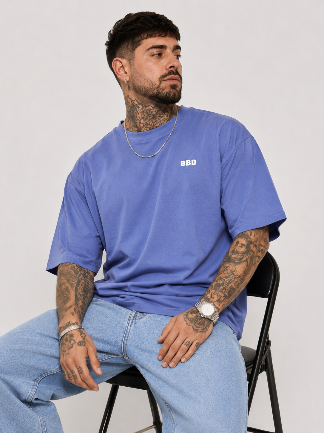 Lavender Blue Drop Shoulder Tee