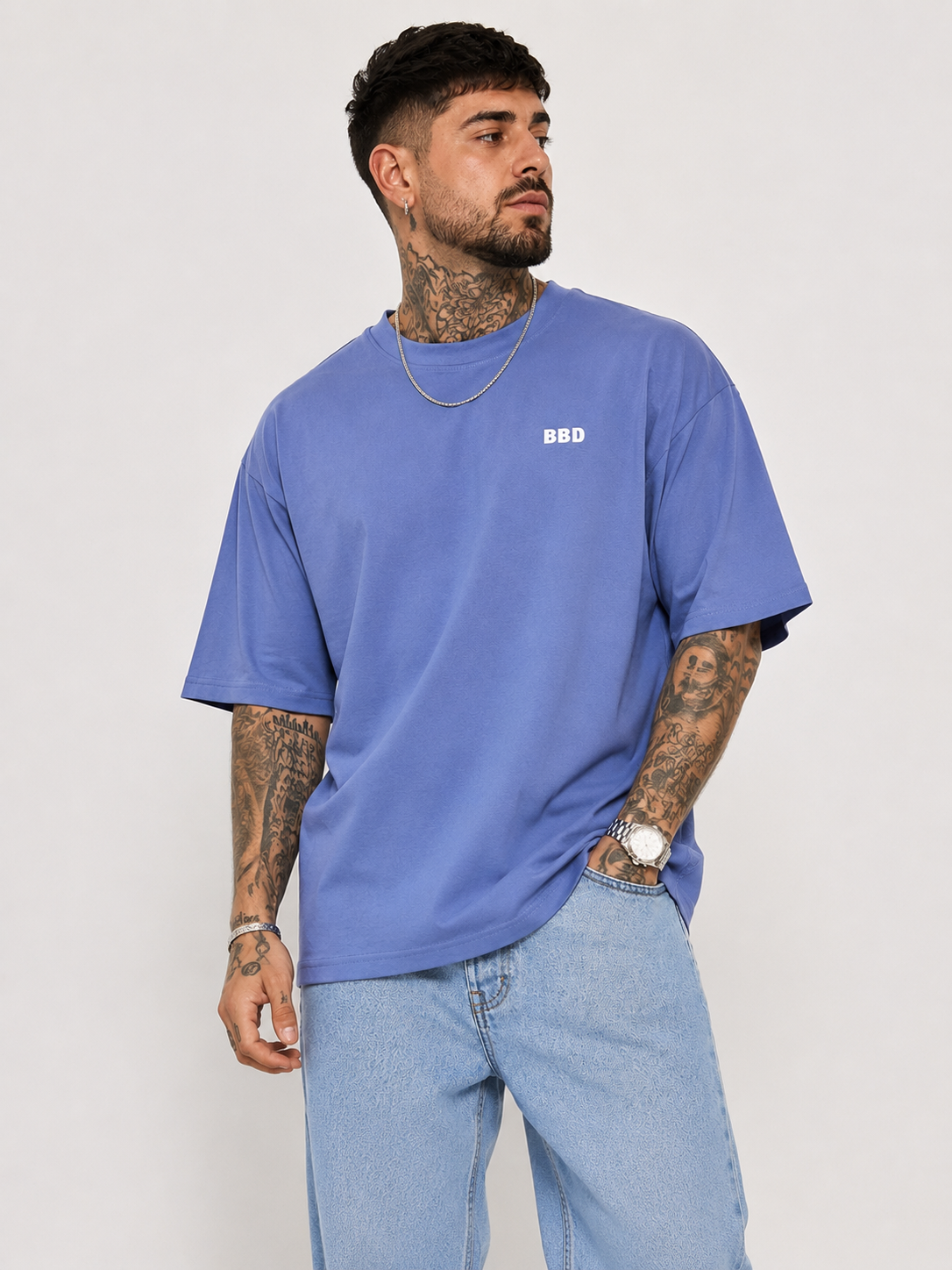 Lavender Blue Drop Shoulder Tee