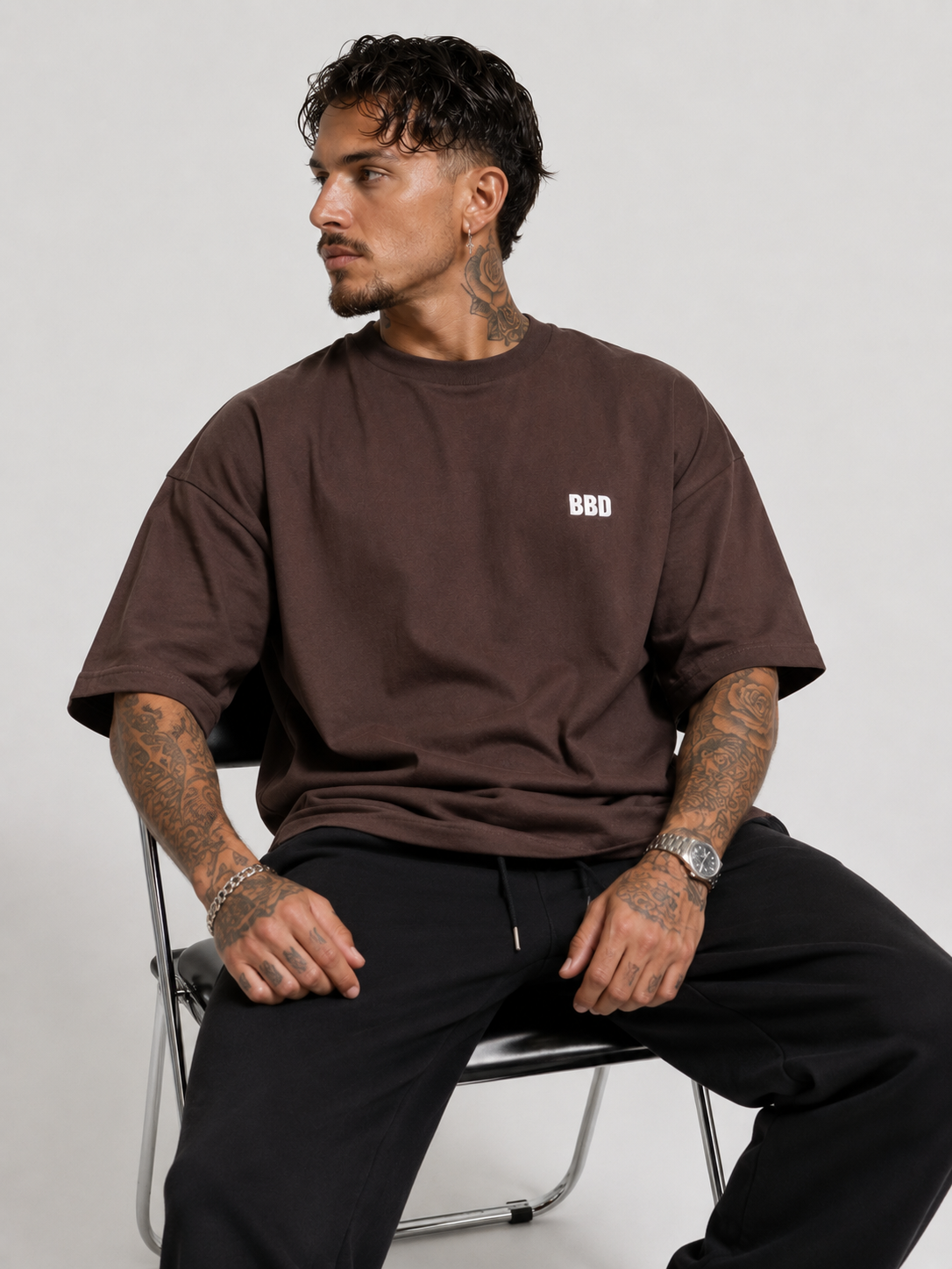 Cacao Brown Heavyweight Drop Shoulder Tee